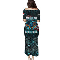 Singapore Puletasi with National Icons and Majulah Singapura Script