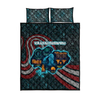 Singapore Quilt Bed Set with National Icons and Majulah Singapura Script