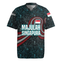 Singapore Rugby Jersey with National Icons and Majulah Singapura Script