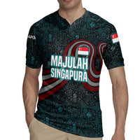 Singapore Rugby Jersey with National Icons and Majulah Singapura Script