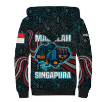 Singapore Sherpa Hoodie with National Icons and Majulah Singapura Script