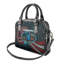 Singapore Shoulder Handbag with National Icons and Majulah Singapura Script