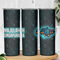 Singapore Skinny Tumbler with National Icons and Majulah Singapura Script
