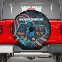 Singapore Spare Tire Cover with National Icons and Majulah Singapura Script