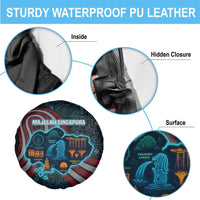 Singapore Spare Tire Cover with National Icons and Majulah Singapura Script