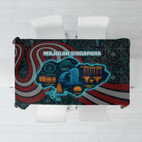 Singapore Tablecloth with National Icons and Majulah Singapura Script