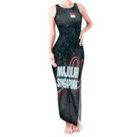 Singapore Tank Maxi Dress with National Icons and Majulah Singapura Script