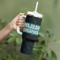 Singapore Tumbler With Handle with National Icons and Majulah Singapura Script