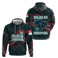 Singapore Zip Hoodie with National Icons and Majulah Singapura Script