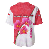 Singapore Baseball Jersey with Orchid Flower Design and National Flag Motif