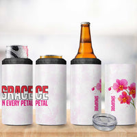 Singapore 4 in 1 Can Cooler Tumbler with Orchid Flower Design and National Flag Motif