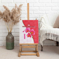 Singapore Canvas Wall Art with Orchid Flower Design and National Flag Motif