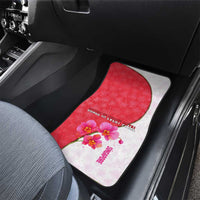 Singapore Car Mats with Orchid Flower Design and National Flag Motif