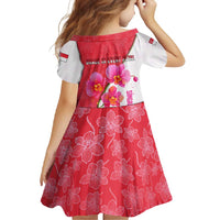 Singapore Family Matching Off Shoulder Maxi Dress and Hawaiian Shirt with Orchid Flower Design and National Flag Motif