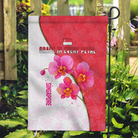 Singapore Garden Flag with Orchid Flower Design and National Flag Motif