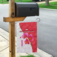 Singapore Garden Flag with Orchid Flower Design and National Flag Motif