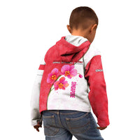 Singapore Kid Hoodie with Orchid Flower Design and National Flag Motif