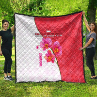 Singapore Quilt with Orchid Flower Design and National Flag Motif