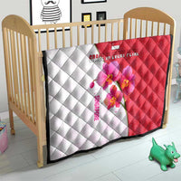 Singapore Quilt with Orchid Flower Design and National Flag Motif