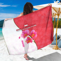 Singapore Sarong with Orchid Flower Design and National Flag Motif