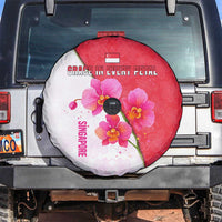Singapore Spare Tire Cover with Orchid Flower Design and National Flag Motif