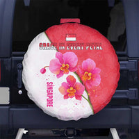 Singapore Spare Tire Cover with Orchid Flower Design and National Flag Motif