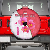 Singapore Spare Tire Cover with Orchid Flower Design and National Flag Motif