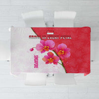 Singapore Tablecloth with Orchid Flower Design and National Flag Motif