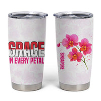 Singapore Tumbler Cup with Orchid Flower Design and National Flag Motif