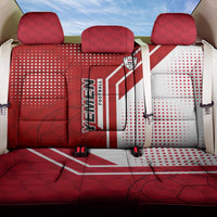 Yemen Football Back Car Seat Cover with Red and White Flag Design