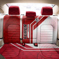 Yemen Football Back Car Seat Cover with Red and White Flag Design