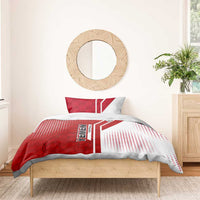 Yemen Football Bedding Set with Red and White Flag Design