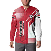 Yemen Football Button Sweatshirt with Red and White Flag Design