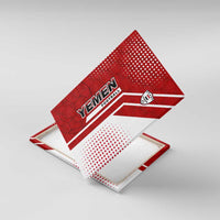 Yemen Football Canvas Wall Art with Red and White Flag Design