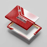 Yemen Football Canvas Wall Art with Red and White Flag Design