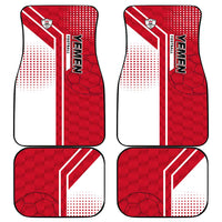 Yemen Football Car Mats with Red and White Flag Design