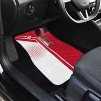 Yemen Football Car Mats with Red and White Flag Design