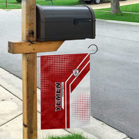 Yemen Football Garden Flag with Red and White Flag Design