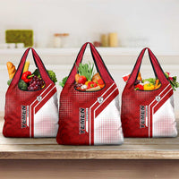 Yemen Football Grocery Bag with Red and White Flag Design