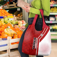 Yemen Football Grocery Bag with Red and White Flag Design