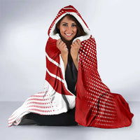 Yemen Football Hooded Blanket with Red and White Flag Design