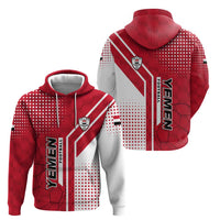 Yemen Football Hoodie with Red and White Flag Design