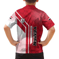 Yemen Football Kid Hawaiian Shirt with Red and White Flag Design