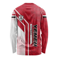 Yemen Football Long Sleeve Shirt with Red and White Flag Design