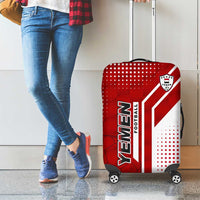 Yemen Football Luggage Cover with Red and White Flag Design