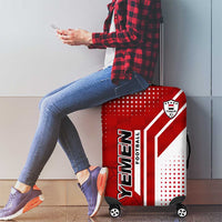Yemen Football Luggage Cover with Red and White Flag Design