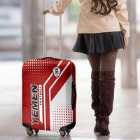 Yemen Football Luggage Cover with Red and White Flag Design