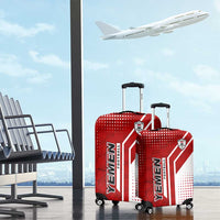 Yemen Football Luggage Cover with Red and White Flag Design