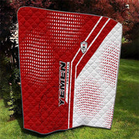 Yemen Football Quilt with Red and White Flag Design