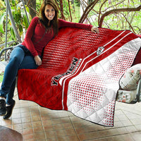 Yemen Football Quilt with Red and White Flag Design